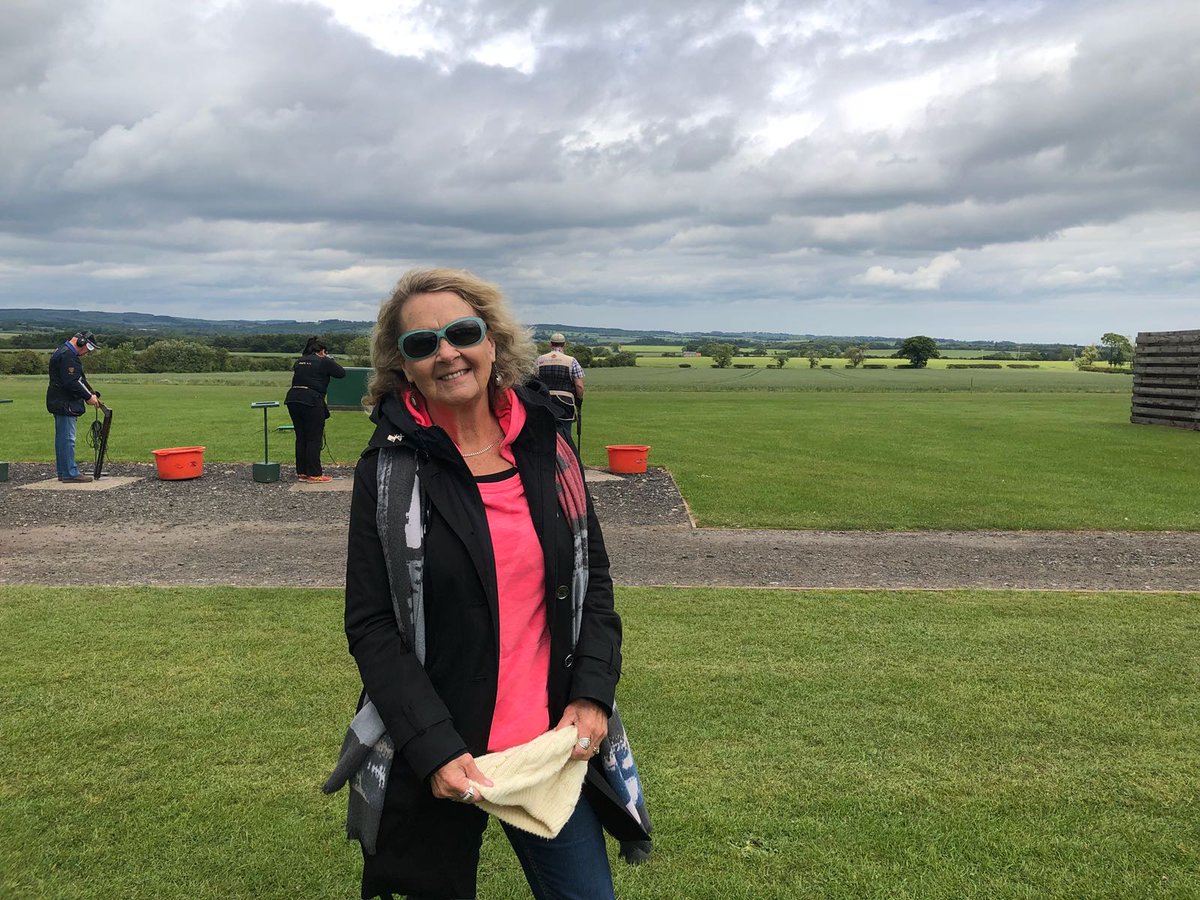 CPSAuk's tweet photo. Linda Scott is here supporting her husband Norrie Scott, who she met while working at Tucson Trap and Skeet Club in Arizona a year and a half ago. #CPSA #BywellSG #shooting #clayshooting #shotgun #trap #DTLWeekend https://t.co/nUAFPVNTVF
