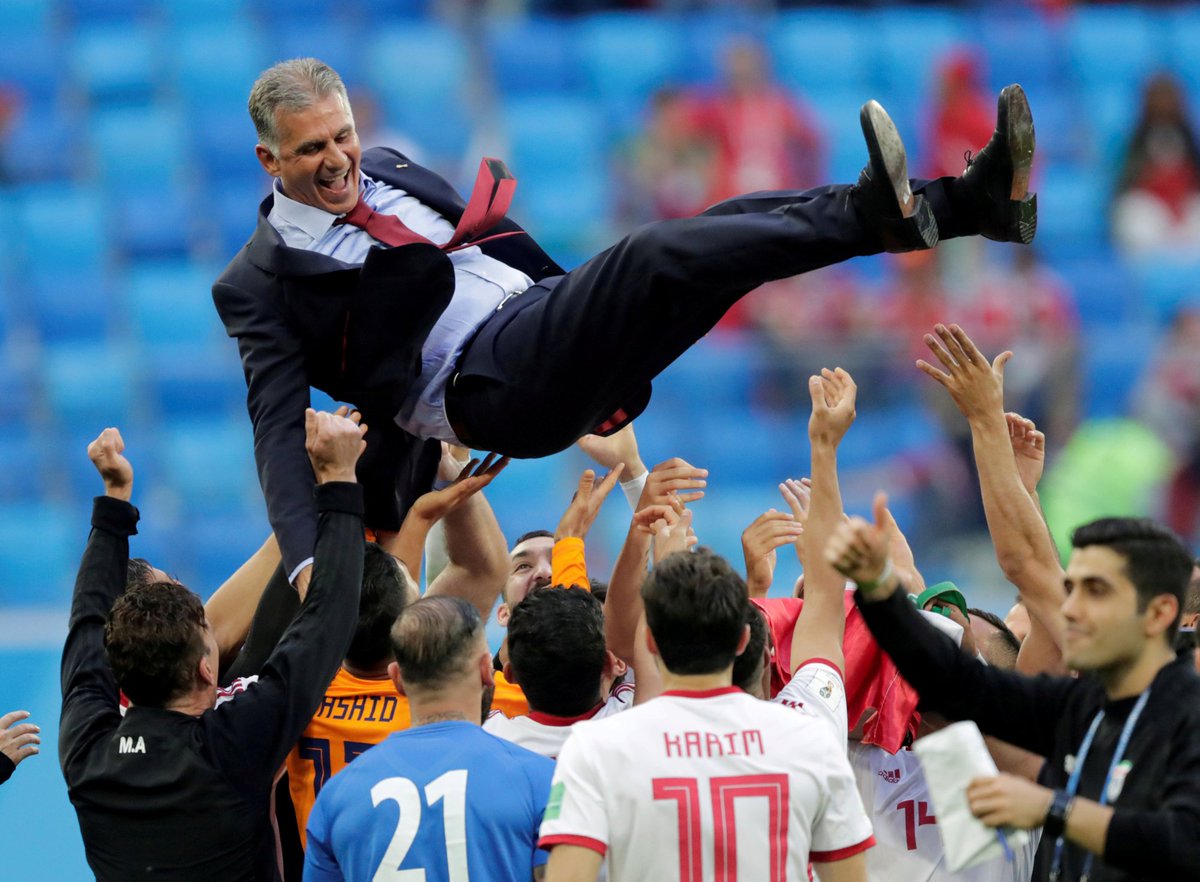 English_AS's tweet photo. Group B leaders Iran hope Carlos Queiroz will be handed a new contract after the World Cup #IRN https://t.co/TbPneFm0Ft "He's one of us, we pray he will stay" says Karim Ansarifard https://t.co/kzkCKFtRMD