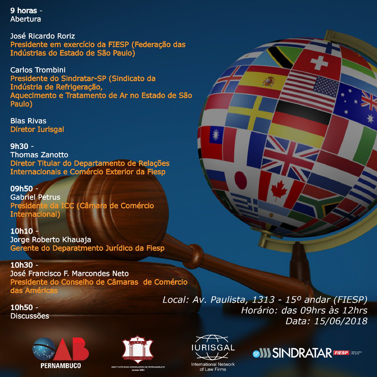 Obrigado a <a href="/Fiesp/">Fiesp</a> por um magnífico encontro con <a href="/iurisgal/">Iurisgal</a>. Obrigado do delegado de Washington a Iurisgal.