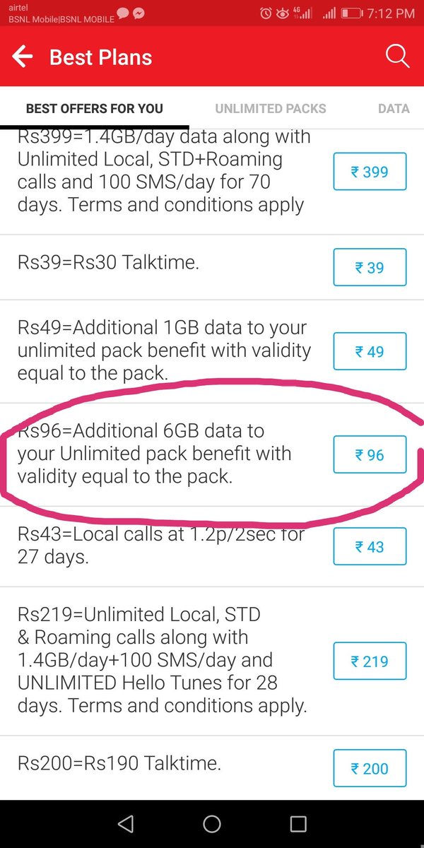hemantvkumar's tweet photo. @airtelindia offer says 6gb@96. But, after recharge I get only 2gb. What is this airtel? #dontlooseyourcustomers https://t.co/tSIlmBQ0bI