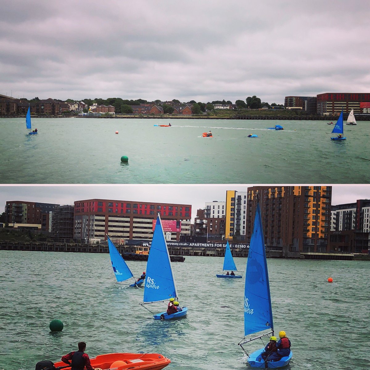 SSPSDeputyhead's tweet photo. Our sailors demonstrating their #grit &amp; proving how #tough they are whilst out on the today! 
Who needs the @volvooceanrace when you’ve got this?! 
Battling 19+ knots of wind in Southampton Water is not easy when your so small! 🌊⛵️#lifeattheextreme #regattaready #schoolsailing https://t.co/hhv97TNw94