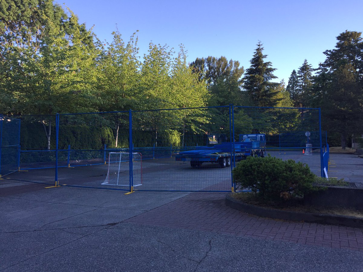 HockeyNSWC's tweet photo. Set up for the first annual Stefan Elliott Invitational Road Hockey Tournament is underway! First games start at 8am! #nswcroadhockey https://t.co/y0xuGDclOD