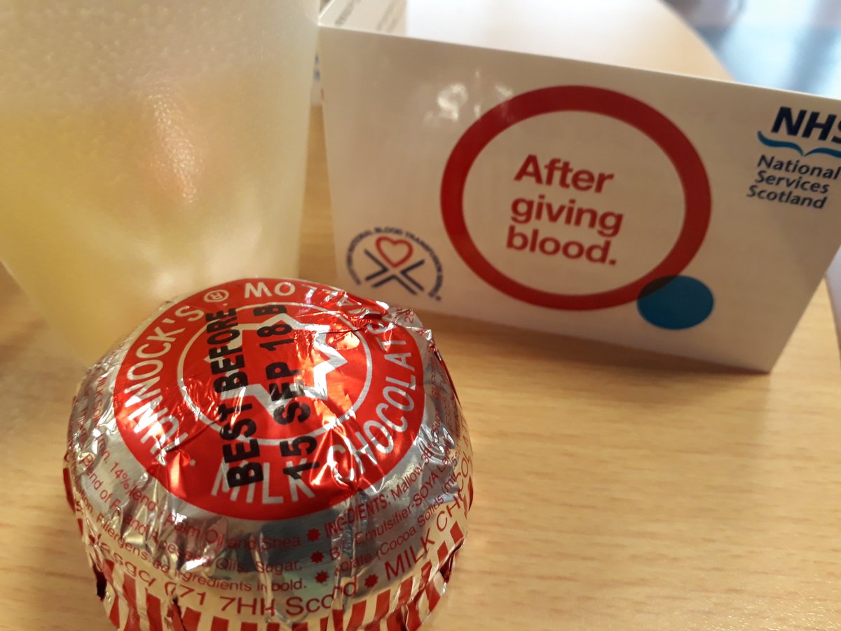 Rewarding myself with a #tunnocksteacake & squash @givebloodscot