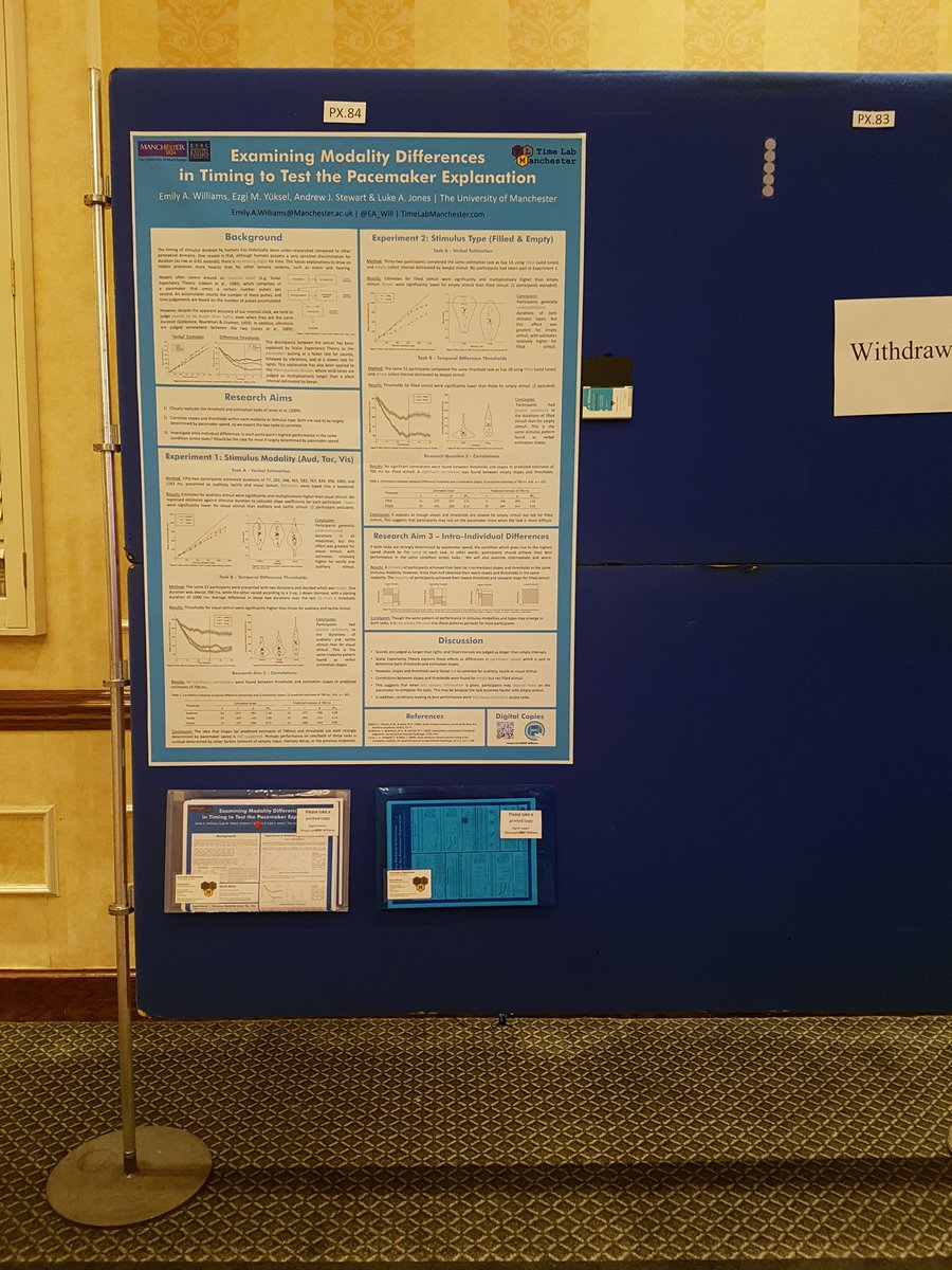 DrEmWilliams's tweet image. I&apos;ll be presenting my poster today at #IMRF2018. Find me at P2.84 at the far end of the chairs :) #modalitydifferences #timeperception #prepared