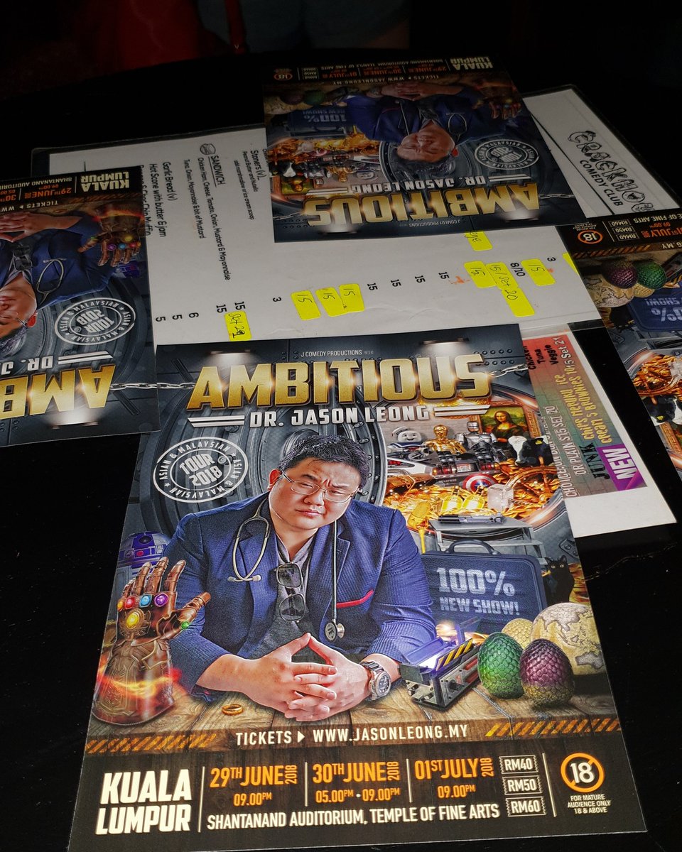 DrJasonLeong's tweet photo. Back to the grind, flyering at the @CrackhouseKL and doing a spot to get them asses on seats.
Tix to my KL shows for #Ambitious2018 show 29th June-1st July are at https://t.co/KkpuTN6eET https://t.co/7E6CGu4LUQ
