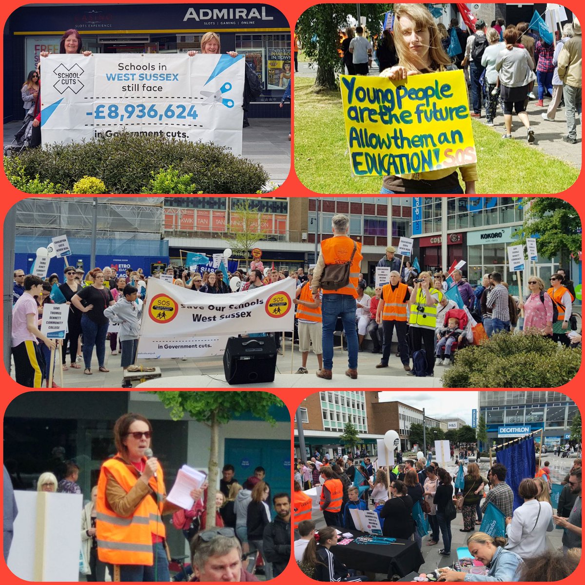 DJD305's tweet photo. Fantastic turnout in Crawley today for the Save Thomas Bennett Community College and Save Our Schools march.
Next step is to support the teachers taking strike action on Thursday 21st @thomasbennettcc
#SaveOurSchools #SaveTBCC
#FairFunding https://t.co/4EFaDkJvur