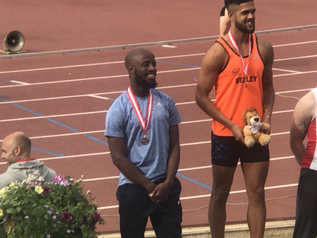 Tommy Ramdhan wins the England Under-23 100m in 10.36 from Reuben Arthur’s 10.50