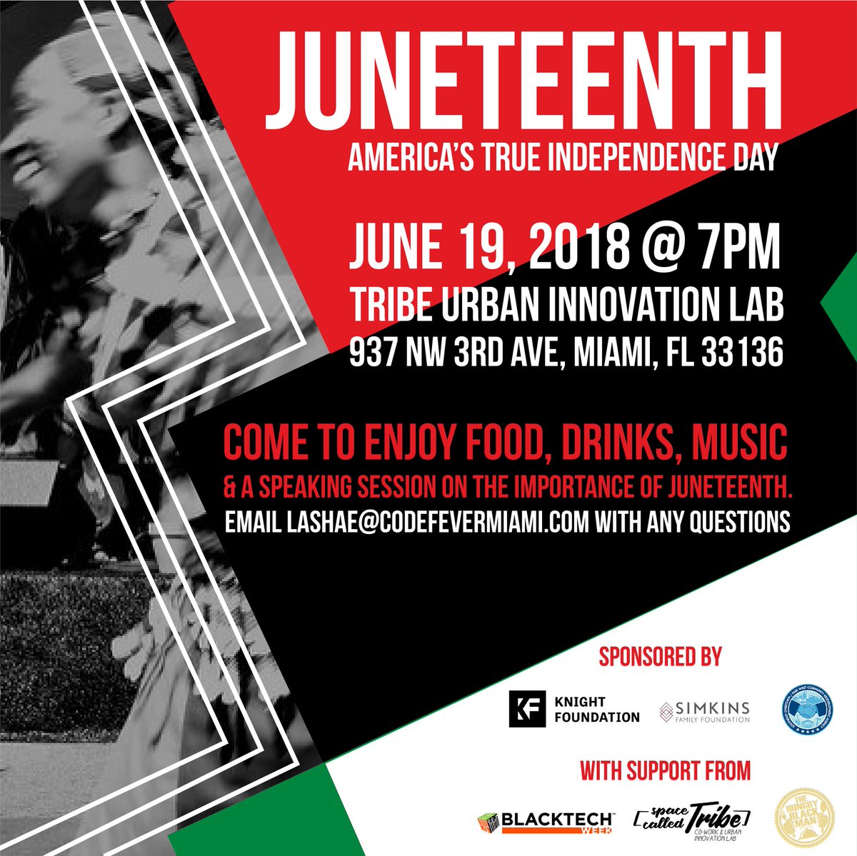 circleofonemktg's tweet photo. Juneteenth at Space Called Tribe- come party with us in Tuesday for the REAL emancipation day! Food, drinks, fascinating conversations and a great vibe! TUESDAY JUNE 19th @ 7pm until. It's a house party ya'll! #spacecalledtribe #TheCircleMIAMI #experienceovertown https://t.co/BzHFy30Yuo