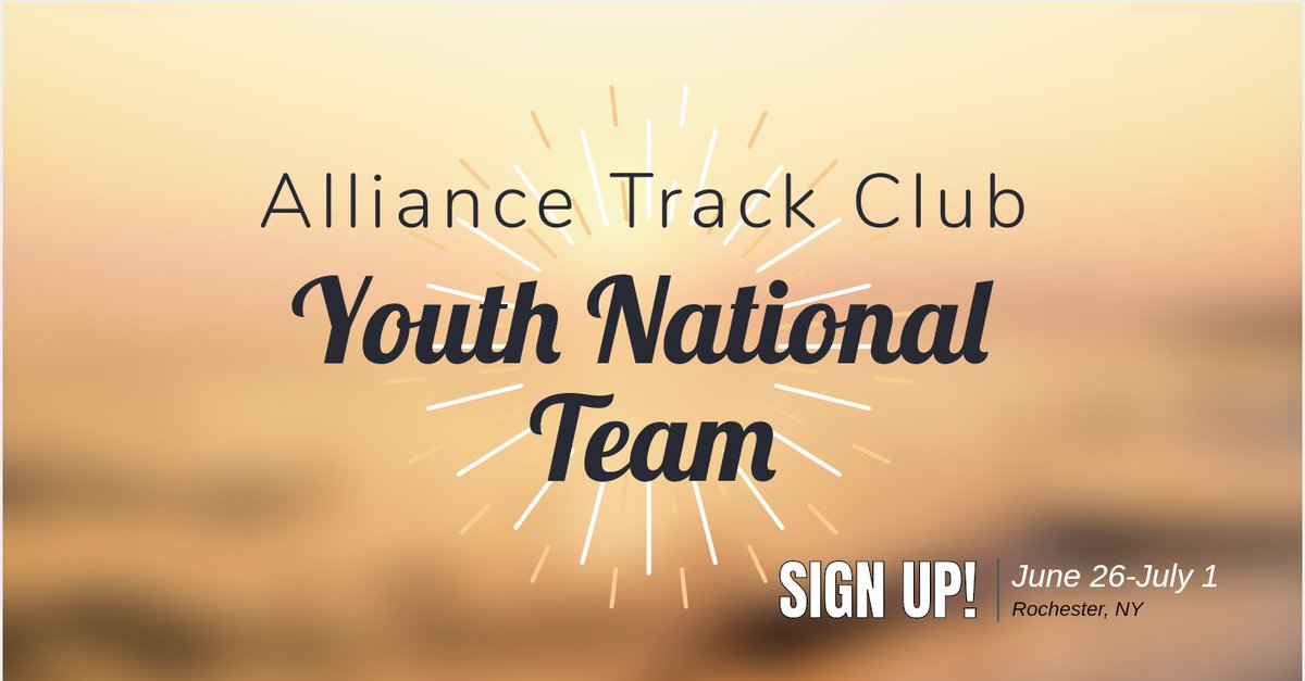theallianceTC's tweet photo. Register for https://t.co/Xa4ELezQv9 Youth National Team! Check the site for more details or Inbox or Email thealliancetrackclub@gmail.com https://t.co/NNO6MGOmOE