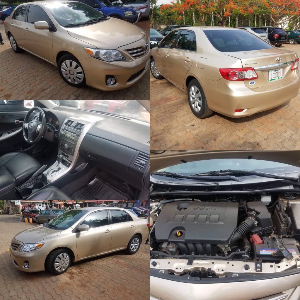 SupersonicAutos's tweet photo. Please Retweet someone might need this. In ABUJA Toyota Corolla for Sale. 2013 model. (push to start function) ☎️ +2347039137286 https://t.co/BqctmYNOEq