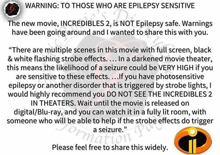 CureAHCUK's tweet photo. FYI for anyone who has epilepsy or other medical conditions that are affected by flashing / strobe lights. https://t.co/cXfvhyTGXW