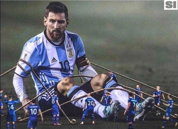 Los Islandeses marcando a Messi
