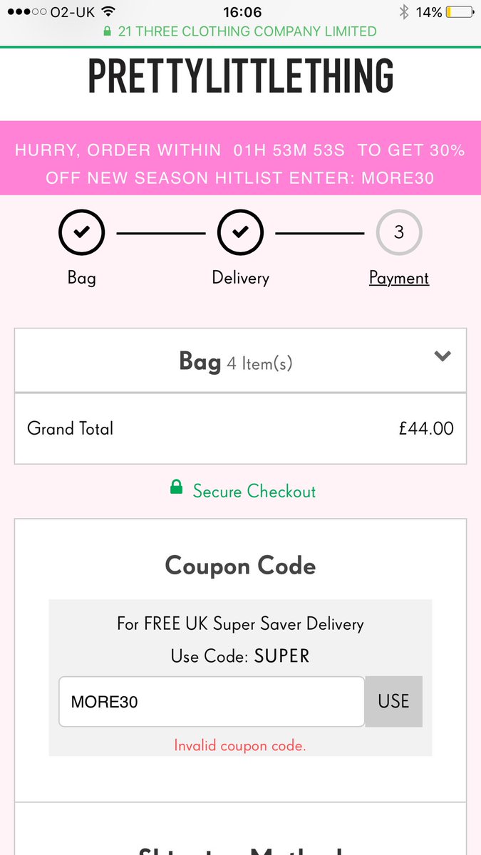 loismolloy's tweet photo. @OfficialPLT can you please help. Every time I try and get the 30% off it says the following... https://t.co/dvWSBqQ2yY
