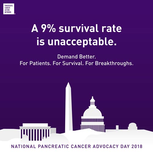 PanCANWV's tweet photo. A 9% survival rate is unacceptable. #DemandBetter for #pancreaticcancer patients &amp; their loved ones and urge Congress to increase federal research funding. https://t.co/8D55zrvS3M #PANCaware @asantilli1 @RepEvanJenkins  @RepMcKinley @RepAlexMooney https://t.co/iiZbxTdkVQ