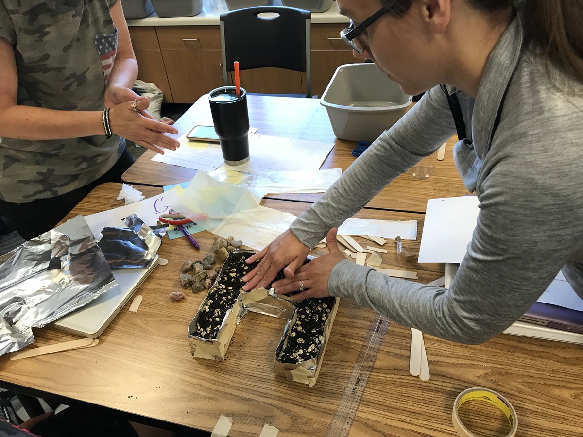 A_Wilson_NE's tweet photo. Biosolarization...one of many things we learned this week at #NebraskaSTEM class. This one required problem solving skills using area and percents. Amazing teamwork and ag engineering work yesterday on our garden beds!!! #nomorebindweed https://t.co/OX64CpuJYs