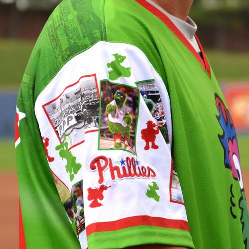 Reading Fightin Phils on X: For those curious, here are a few up close  shots of the @Phillies Phillie Phanatic Jersey we'll be wearing July 2nd!  You can pre-order a jersey here