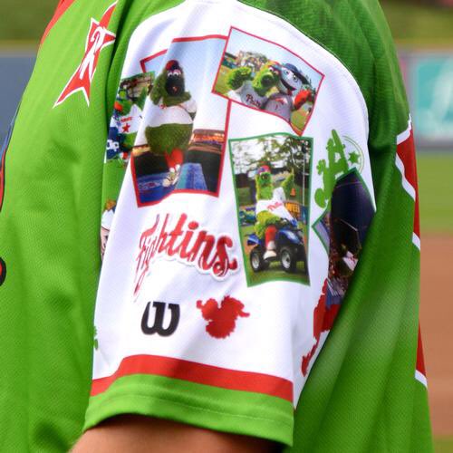 Reading Fightin Phils on X: For those curious, here are a few up close  shots of the @Phillies Phillie Phanatic Jersey we'll be wearing July 2nd!  You can pre-order a jersey here