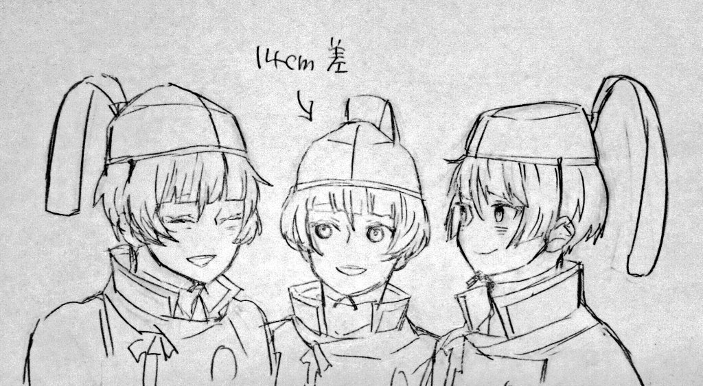 描きわけ出来てる気がしないけど
前髪パッツン横髪癖毛丸→175㎝ ミュ丸→前髪不揃い横髪パッツン丸
烏帽子の形も微妙に少しずつちがうような 