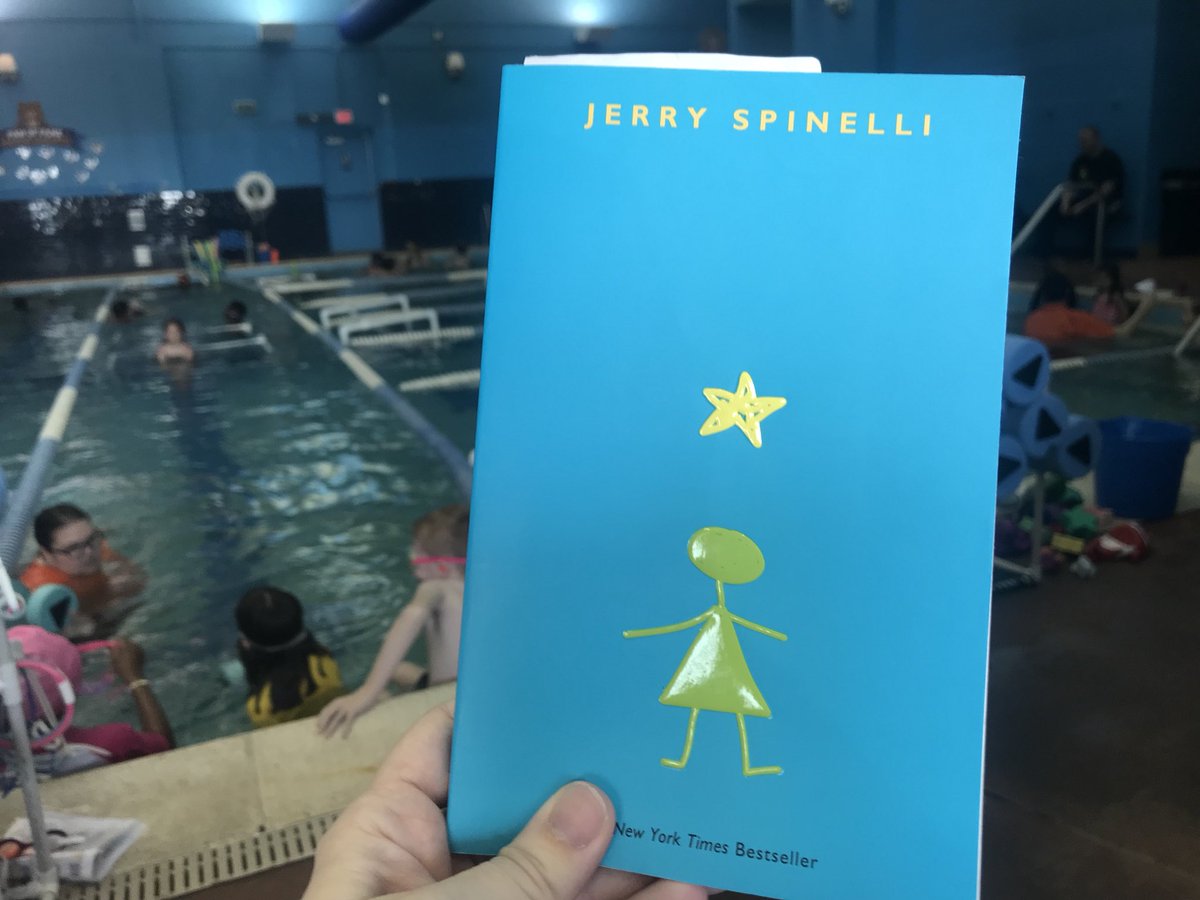 leahod's tweet photo. My current #swimclassread was recommended by @Ms_Bazz.  Stargirl by @JerrySpinelli1! #d100pride https://t.co/4N4MvdYLwD