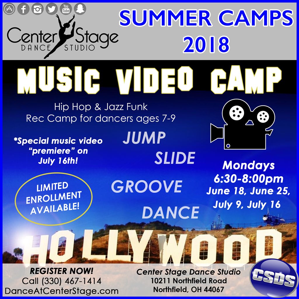 CSDSOH's tweet photo. Check out 3 more of our awesome recreational Summer Dance Camps!
•OPEN GYM CAMP: Ages 7-9 on Mondays and ages 10&amp;up on Wednesdays
•MUSIC VIDEO CAMP: Ages 7-9 on Mondays 
•NINJA CAMP: Ages 7-9 on Mondays 
Call now to register! #CSDS #SummerCamp #DanceCamps https://t.co/oj8c3A4WZl