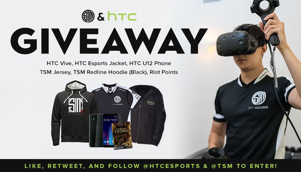 GIVEAWAY TIME! Start the new split with new gear! Like, retweet, and follow <a href="/TSM/">TSM</a> and @htcesports for a chance to win the prize pack seen below! Good luck!