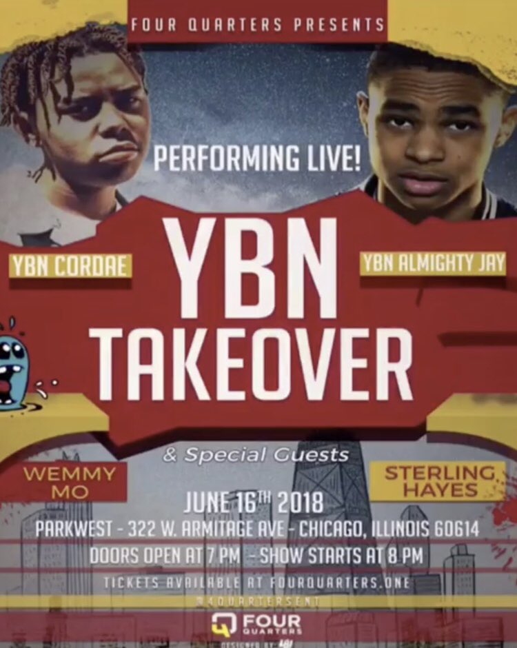 PrimeFortune's tweet photo. We are giving away 2 pairs of tickets to the YBN Takeover Show TONIGHT.
Make sure you’re following @4QuartersEnt and shoot us a DM with #thanksprime for a chance to win https://t.co/V8qHWWUiHz