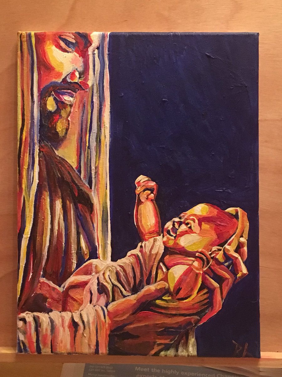 RubyKArts's tweet photo. Finished! Do let me know your thoughts. I havenโt painted like this for a while. #acrylicpainting #lovelife #paintallday #loveart #paintallnight #loveart #jesus #mylordgod #babies #art #colours #customisedartwork #christ #holy #iamwithyoumychild #rubykarts #christian #babyart https://t.co/JE9u5Zhzg1