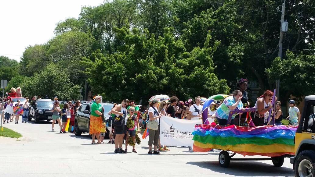 chantwaterfire's tweet photo. Go Iowa City #prideparade ! https://t.co/Lj9C1qm49p