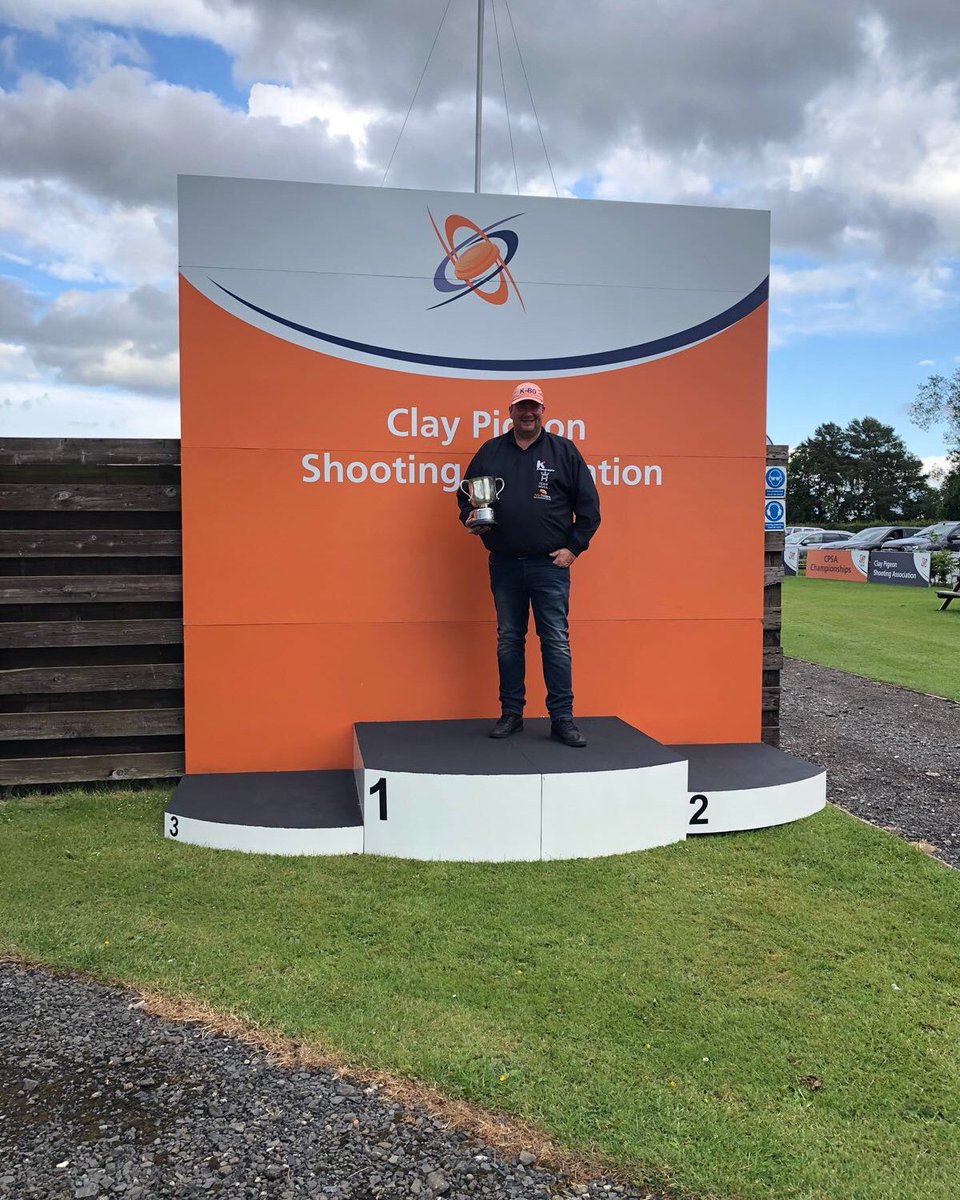 CPSAuk's tweet photo. Winners of the two man team: Paul Chaplow (pictured) and Ian Mullarkey with a score of 597. Well done guys! #CPSA #BywellSG #DTLWeekend #shooting #clayshooting #trap #shotgun https://t.co/zS06nVqD4F