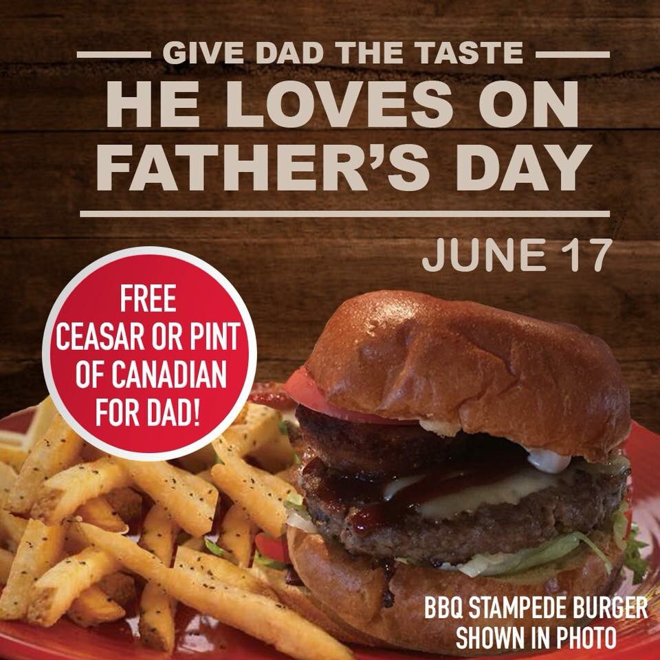 HopsPub's tweet image. Dads are just great! Treat yours to something delicious this Father’s Day! All dads receive a FREE Caesar or pint of Canadian on June 17th! 

#fathersDay #father #dad #hopsnorthwestpub #caesar #molsoncanadian