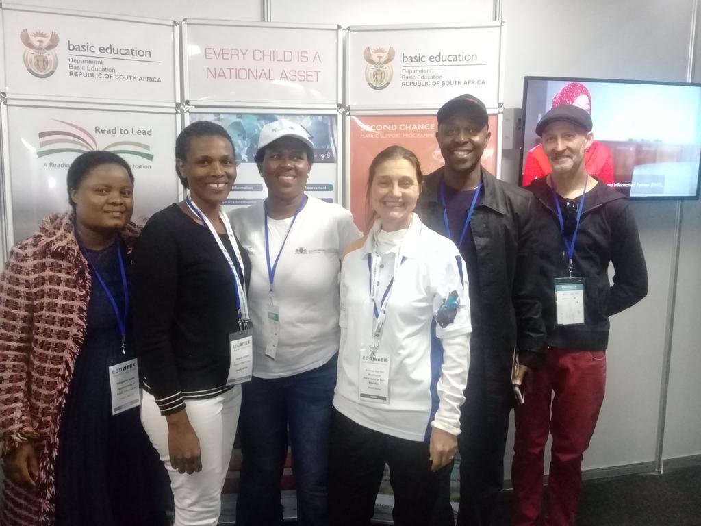 DBE_SA's tweet photo. We came, we saw, we served! #EduWeek18 was inspiring, especially in terms of STEM @ElijahMhlanga https://t.co/SBLE4yhmnL