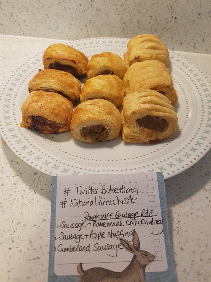 NHarrisonArt's tweet photo. Assorted homemade rough puff pastry sausage rolls. #TwitterBakeAlong #NationalPicnicWeek #applestuffing #chillichutney #cumberland @thebakingnanna1 @Rob_C_Allen @GBfoodfestival @gbf_mag @GBBOUK #crafturday #SaturdayKitchen https://t.co/6OLOUttlRF