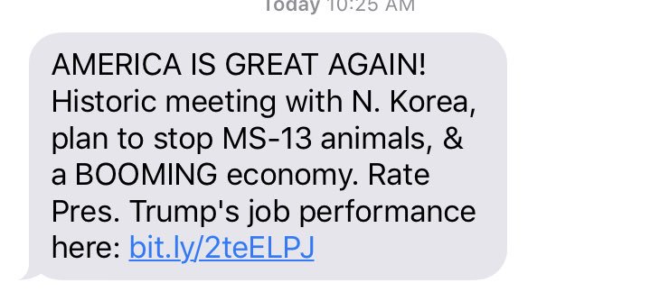 Insane how GOP is essentially a troll now with the continued “animal” references. Also: Mission Accomplished: America is great again. Also: the usual very objective poll choices.