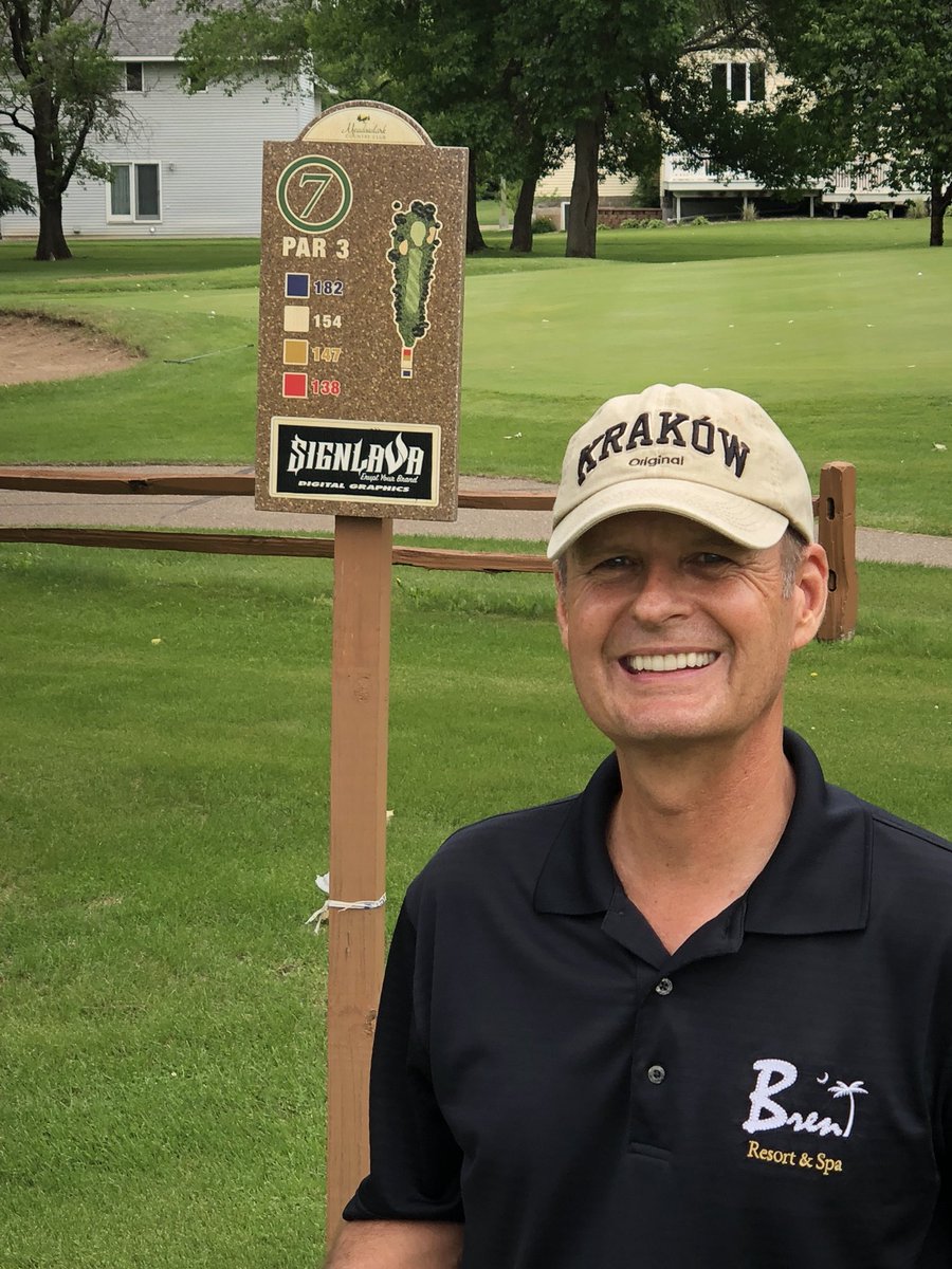MeadowlarkCC's tweet photo. Congratulations to Wesley Patterson on his hole-in-one! He aced the 154 yard hole #7 with a rental 7 iron. He is visiting from Texas. https://t.co/mL9zEIVBGE