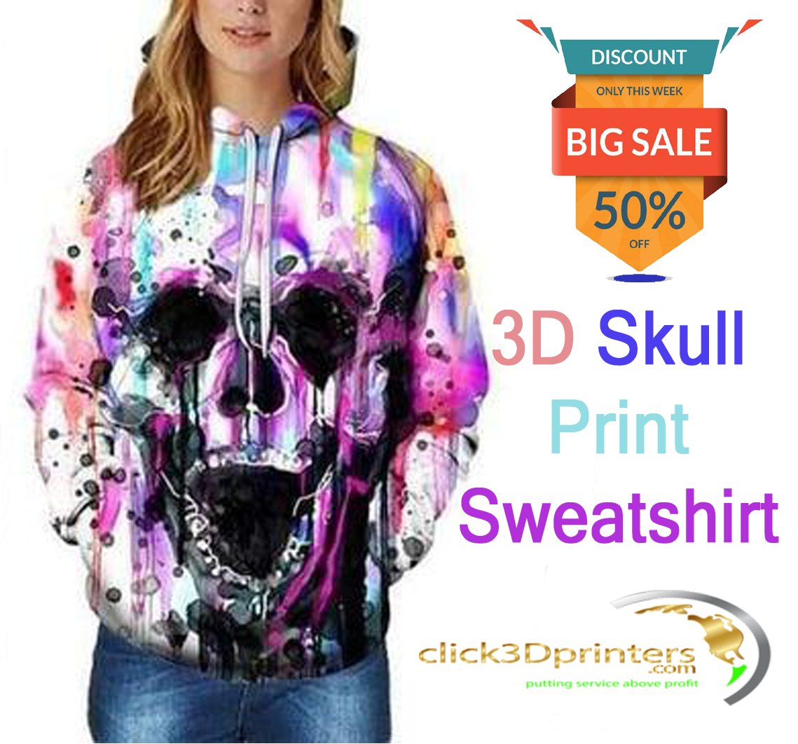 Click3DPrinters's tweet image. Plus Size 6XL 3D #Skull Print #Sweatshirt - ow.ly/MlIa30kwR2J - This is awesome skull printed sweatshirt for #women perfect for those who really #love music. #click3Dprinters