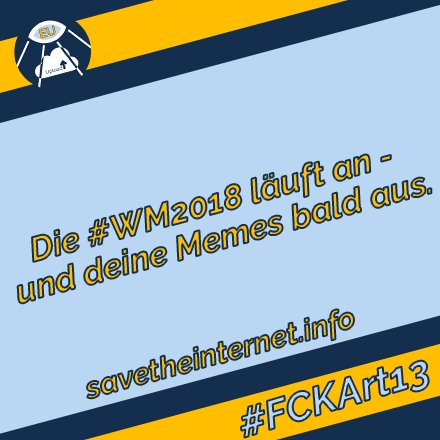 MosinMoses's tweet photo. Memes werden illegal! 

Du willst weiterhin Memes anschauen, Links auf sozialen Medien teilen? Informiere dich jetzt: https://t.co/0wMgTkAmp3 
Deine Meinungsfreiheit ist in Gefahr! 

#FCKArt13 #savetheinternet #saveourinternet https://t.co/KxEOrlh692