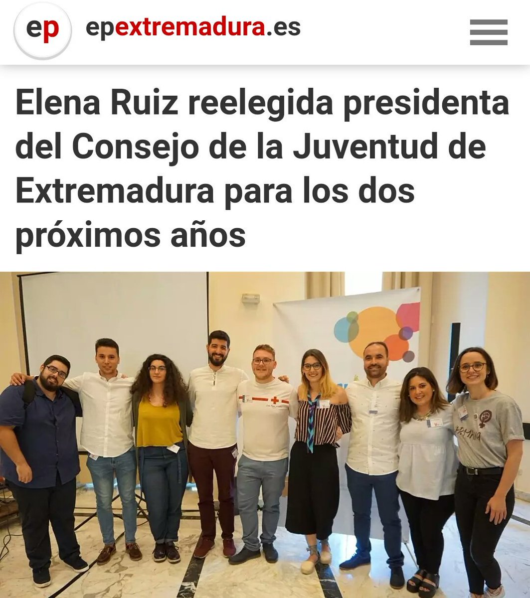 JuvMoradaEXT's tweet photo. Enhorabuena a @HelenRuCe y al resto de compañeras por la reelección al frente del CJEx. Mucha suerte y a seguir con el buen trabajo 😉 https://t.co/Fr3dJcFFAT