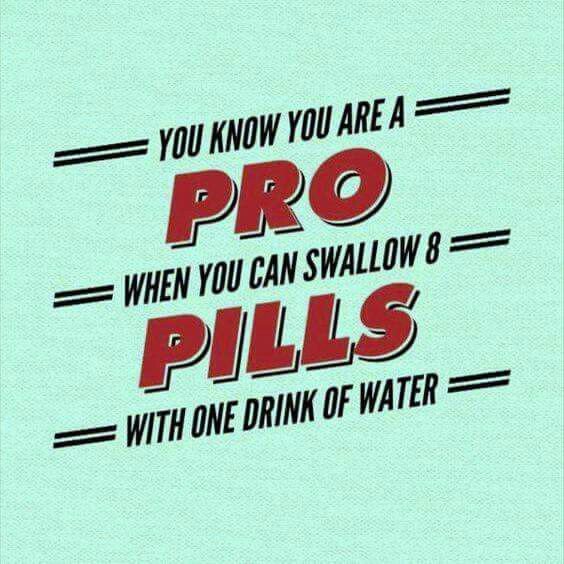 GenaMSwarrior's tweet image. You know you are a PRO when you can swallow 8 PILLS with one drink of water. 😐 #MSmedicene #MSpro #MSStrong