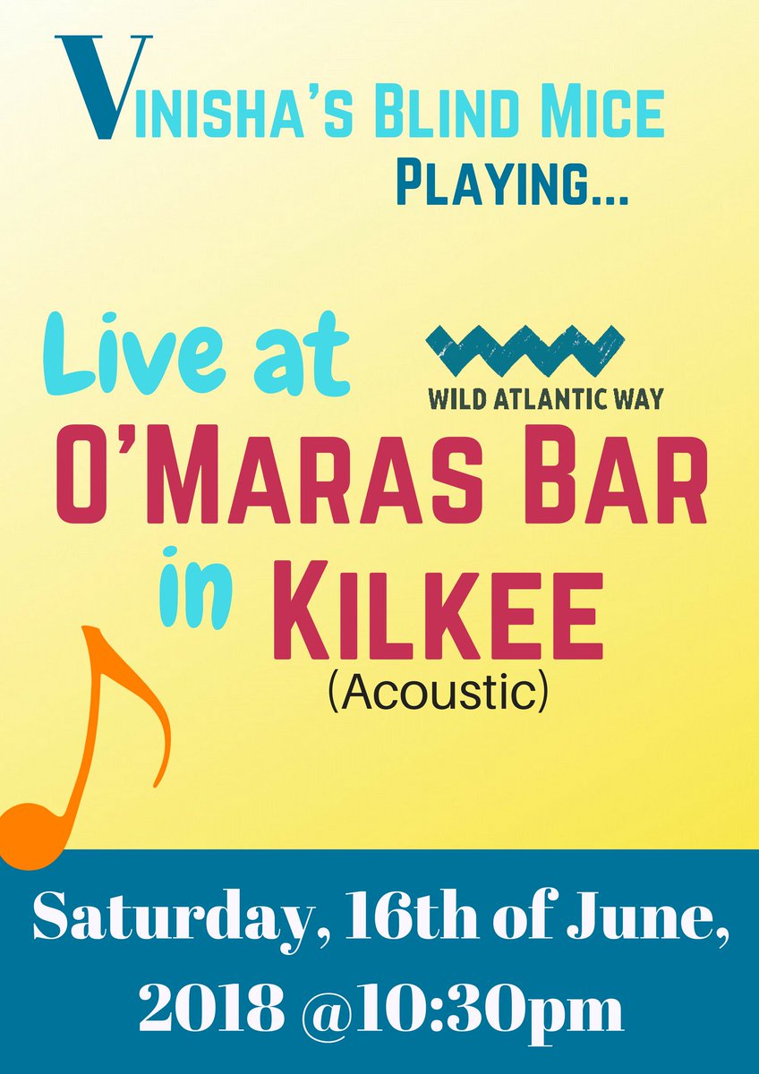 apprenticesdau1's tweet photo. Just one last reminder to anyone who want to see us perform LIVE tonight in #Kilkee! We go under the name of Vinisha's Blind Mice primarily for our #acoustic only #gigs 😎 #livemusic #SaturdayMotivation #SaturdayLive @ClareBizHour @CruisesEnnis @StellaKilkee @PantryKilkee https://t.co/uV7KmvvjYI
