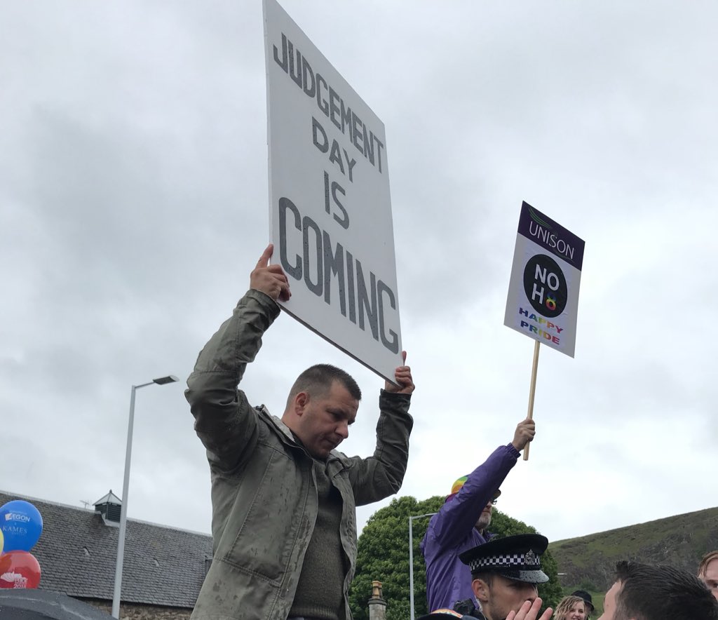 Preaching an inclusive and affirming message of love tomorrow feels all the more pressing when you encounter messages like this one at Pride. #FaithfullyLGBT