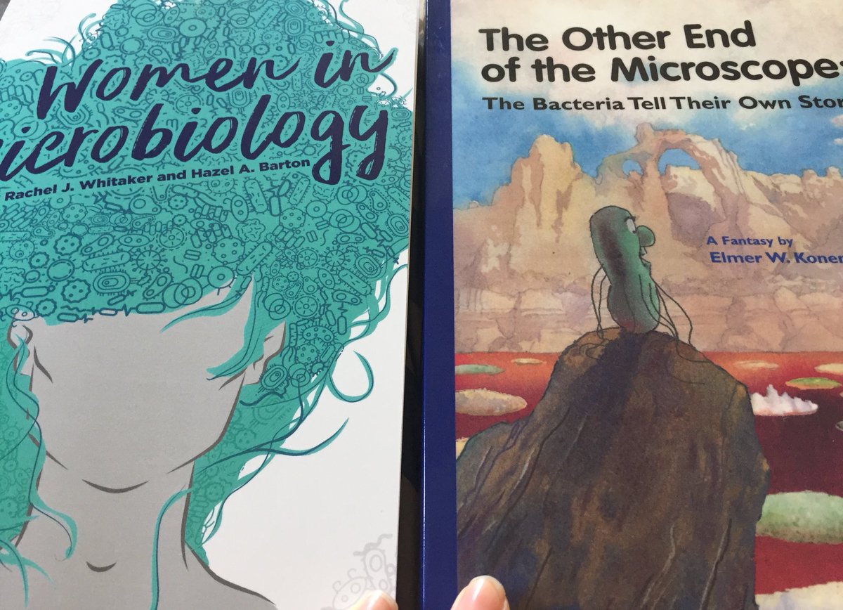 vallincarmen's tweet photo. Picked up these books at #ASMmicrobe2018 and I’m already feeling inspired by the piece on Bonnie L. Bassler in Women In Microbiolgy! https://t.co/GGR3GhAlp1