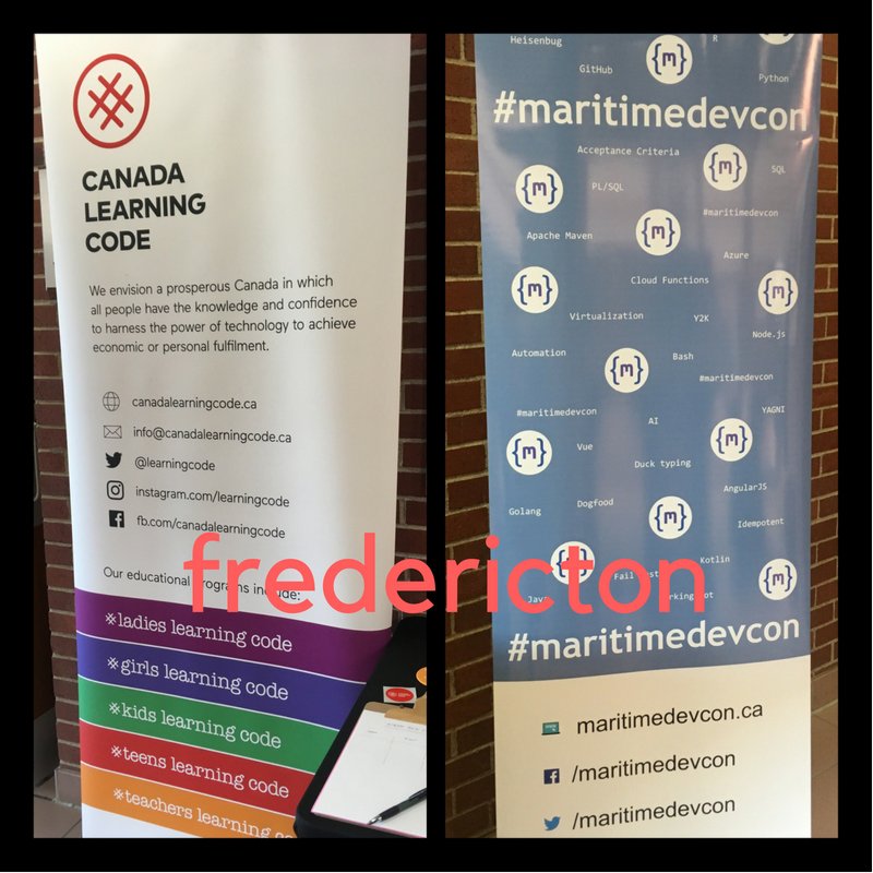 learningcodeyfc's tweet image. Introducing #learningcodenb to conference participants at #maritimedevcon today.
