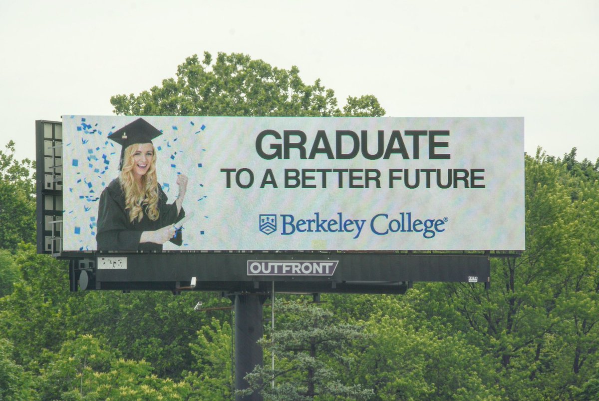 BerkeleyCollege's tweet photo. Congratulations to #BerkeleyGrad2018 Instagram sweepstakes winner, Shannon VanAllen who is currently on our RT 80 digital billboards near exit 56A! https://t.co/zHIAspSlMs ๐๐๐ https://t.co/wjgasJ2mAL