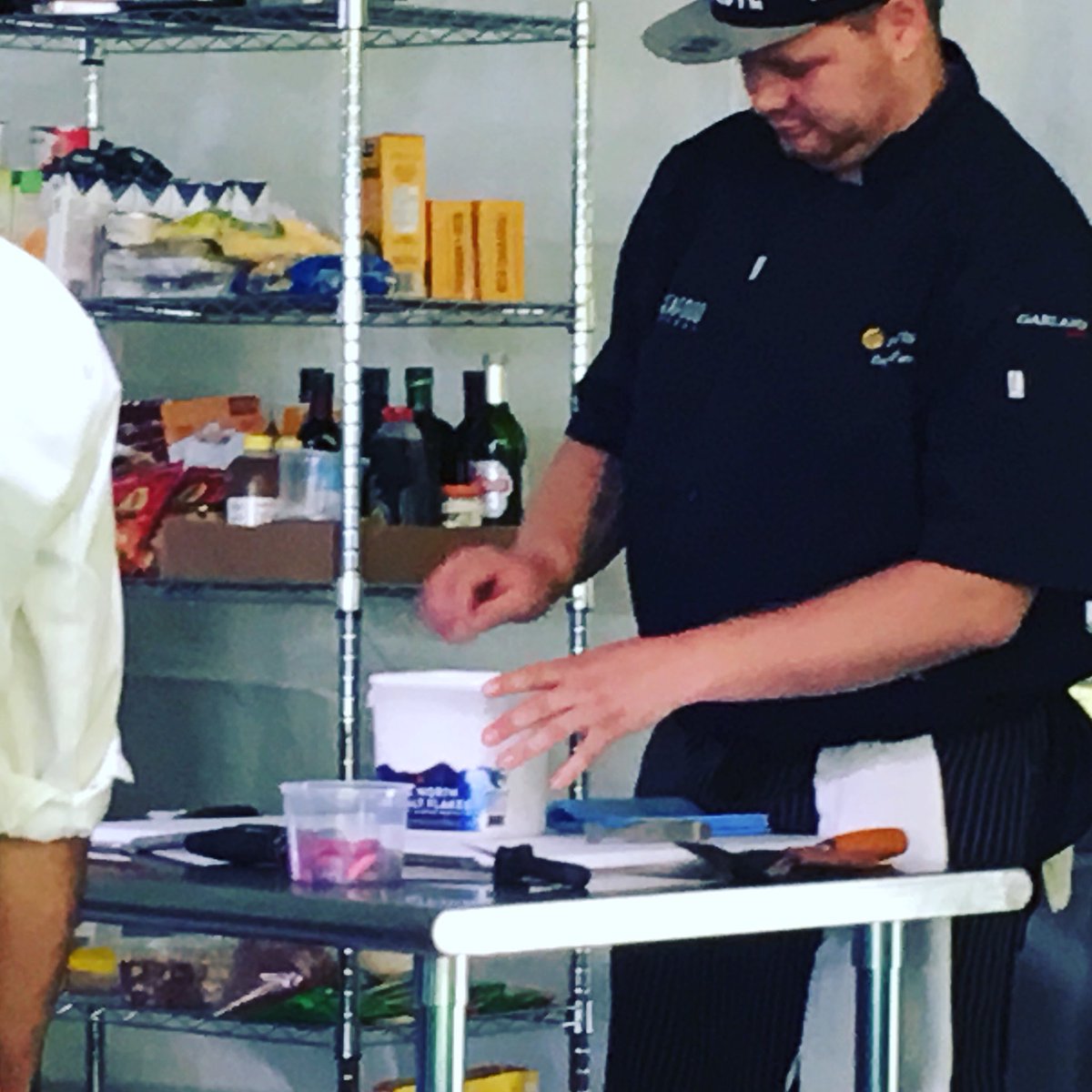 Just a chef and his salt getting ready to do battle at the seafood fest, repping <a href="/VanIsleSalt/">Vancouver Island Sea Salt</a> is our guy Chef Jade