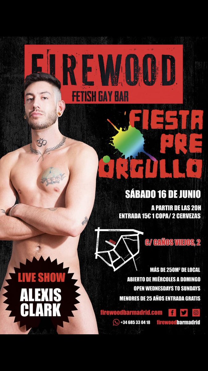 Firewoodbarmad's tweet photo. A partir de las 22h, no os perdáis nuestro 💥Segundo #LiveSexShow del sexy #PornStar #AlexisClark @AlexisClarkXXX 💥de FIESTA PRE ORGULLO 🌈. ¡A por mucho morbo! https://t.co/3D1hSKAyJ6