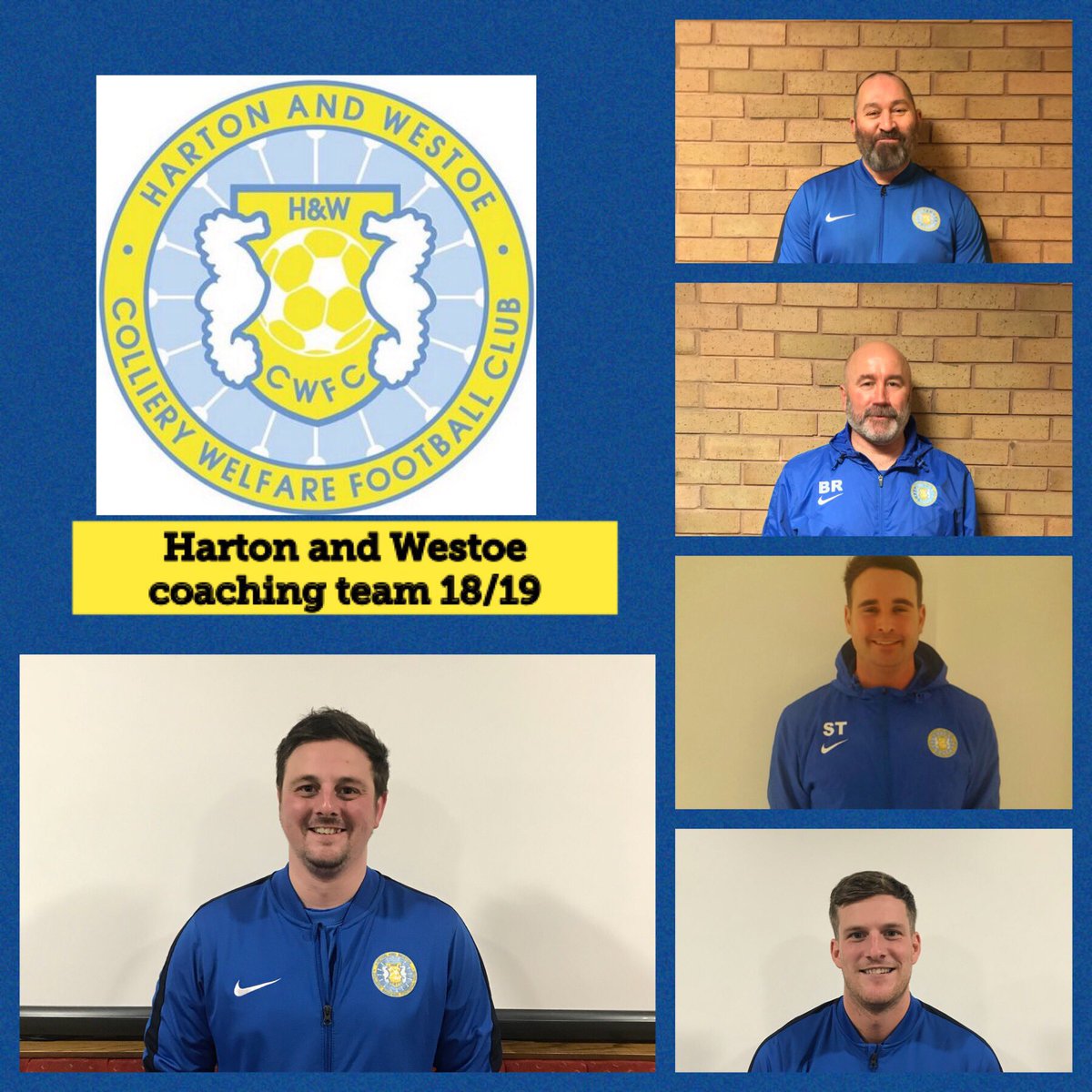Manager Crumbie is pleased to announce his coaching team for the 18/19 season. 
Will hopefully be announcing some exciting signings in the coming weeks. 
Also exciting things happening off the pitch. 
⚽️ #hawaytheharton 💙