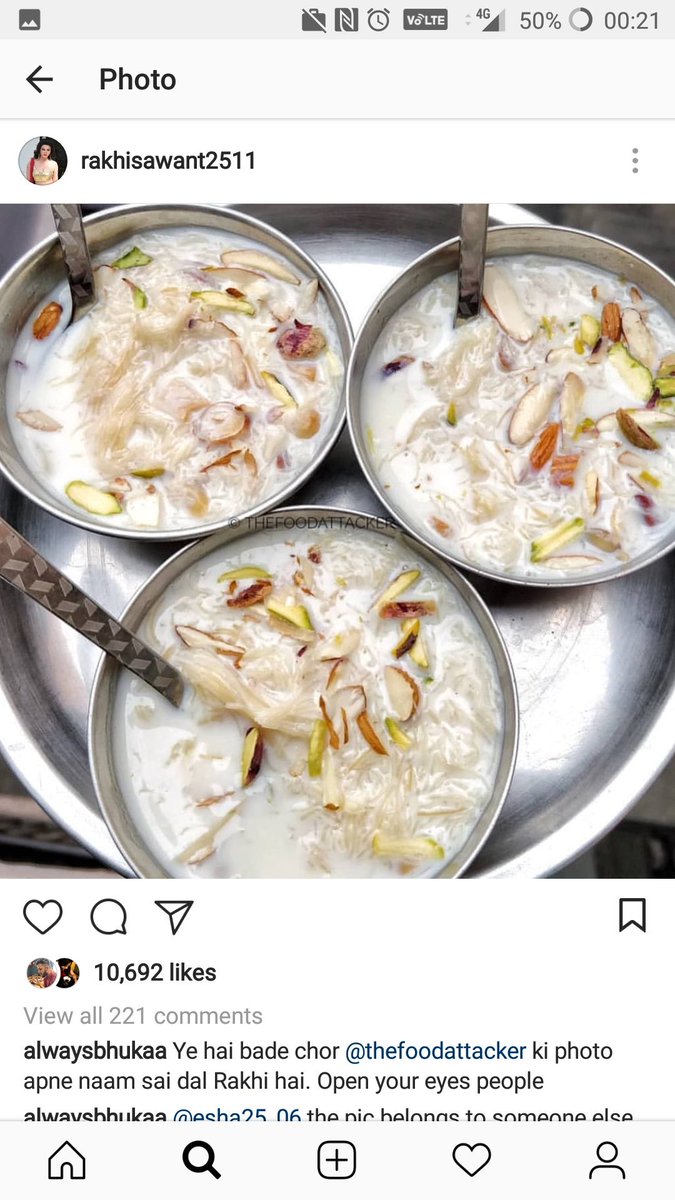 thefoodattacker's tweet photo. Rakhi sawant stole my pic on her Insta account from my insta account and did not cared to give due credits.. @timesofindia @htTweets @DelhiTimesTweet https://t.co/iZ9HSwUeDz