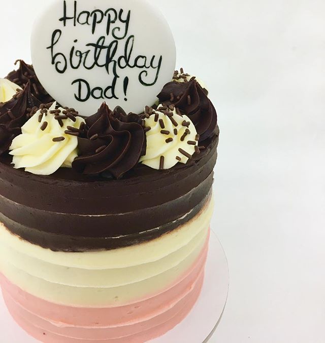 Dad cakes galore this weekend! #preordercakes #fathersdaycake #halfbaked #halfbakedco #burbankbakery #instacake #cakestagram #neopolitancake #vegan #glutenfree instagram.com/p/BkGKlr7BJpf/