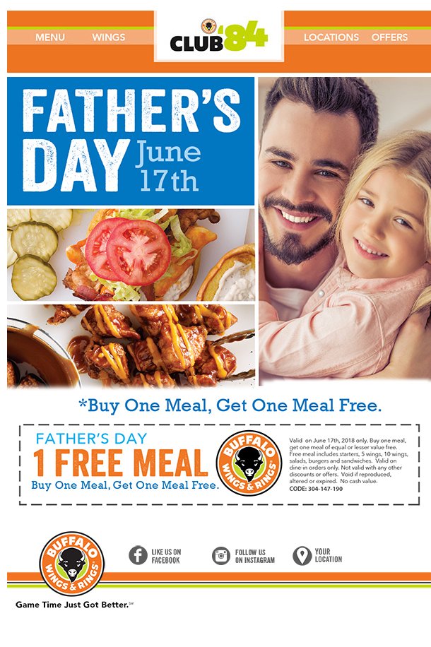 Let us serve you dad. #dads #Buy1Get1 #bwr #buffalove