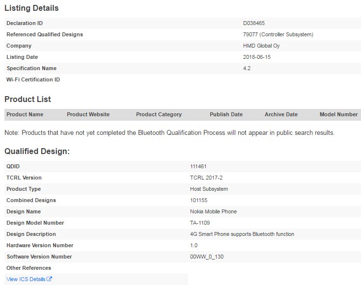 LoveNokiaBlog's tweet photo. Nokia TA-1109 passes Bluetooth Certification. Could be the recently leaked Nokia 5.1 plus?
https://t.co/CO4pGqfMAY
#TA1109 #BluetoothCertification #MediaTek #NokiaMobile #LoveNokia https://t.co/iIsz6fnlLg